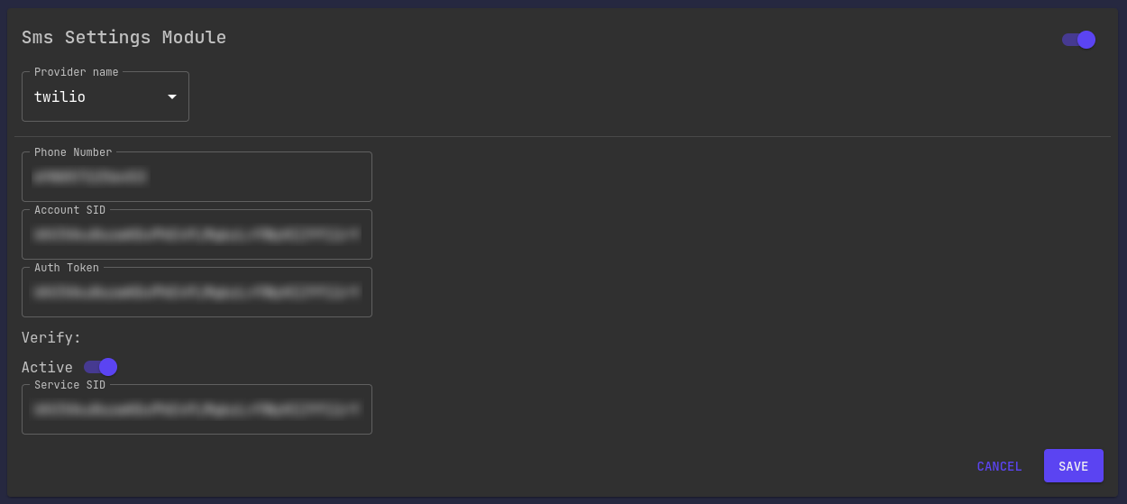 Configuration Twilio