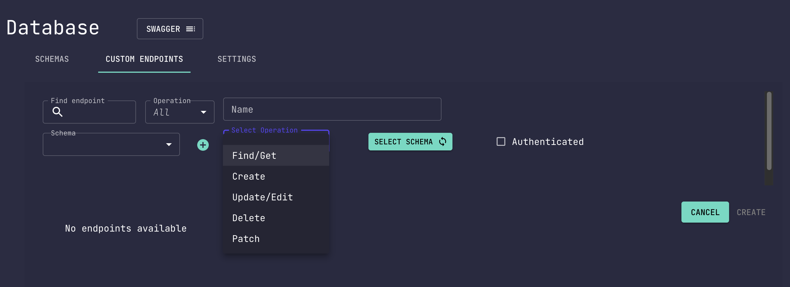 Custom Endpoints Panel