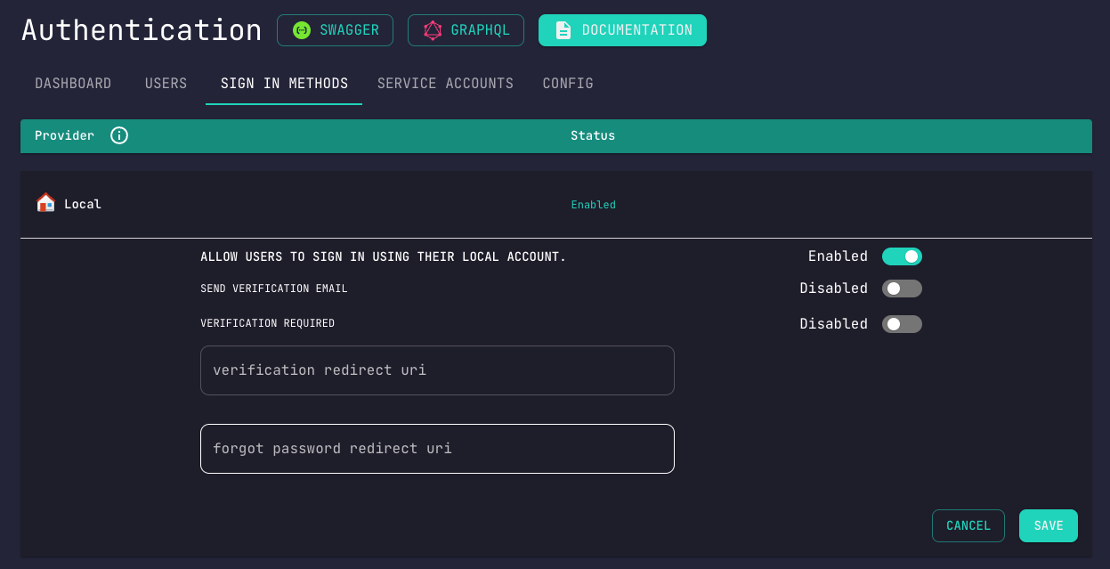 Enable Sign-in Method