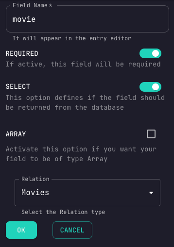 Projections Movie Relation