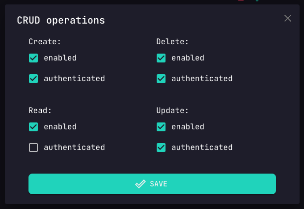 CRUD Operations Configuration