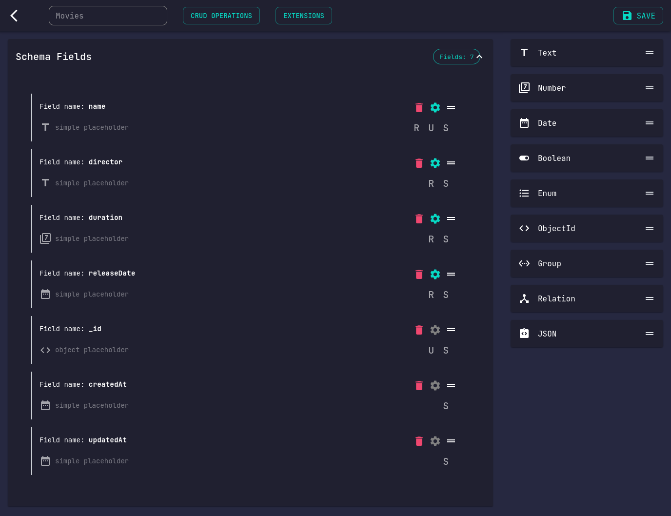 Schema Edit View