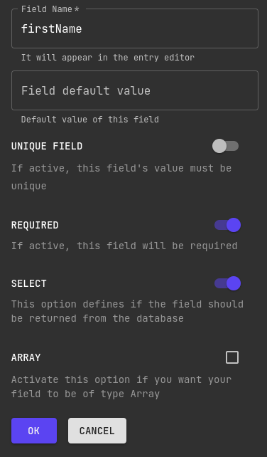 Schema Field Edit Text