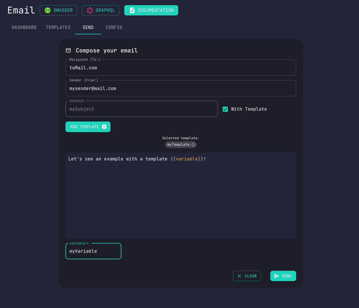 Send an email with variables